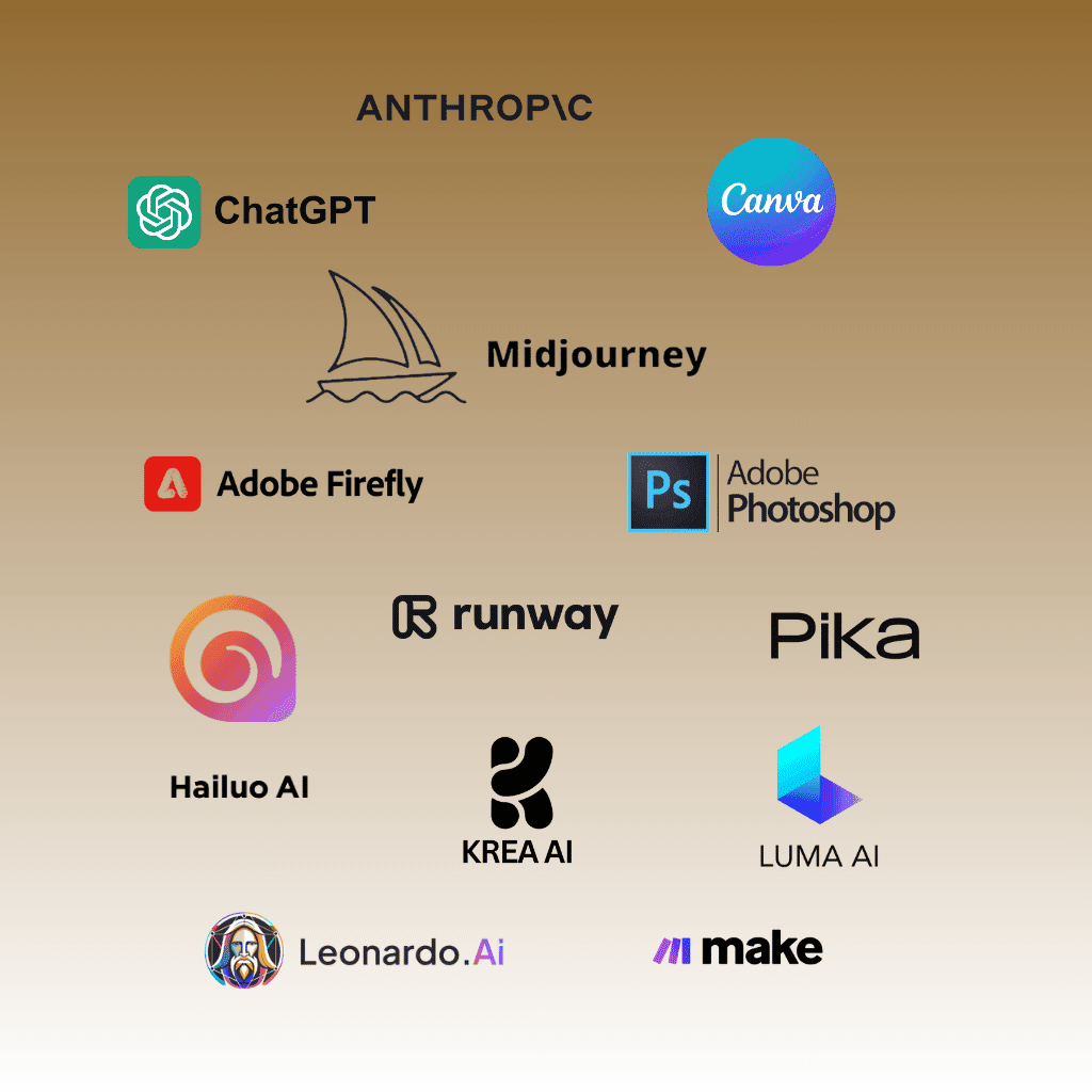 Generative KI Tools Logos für KI-Training