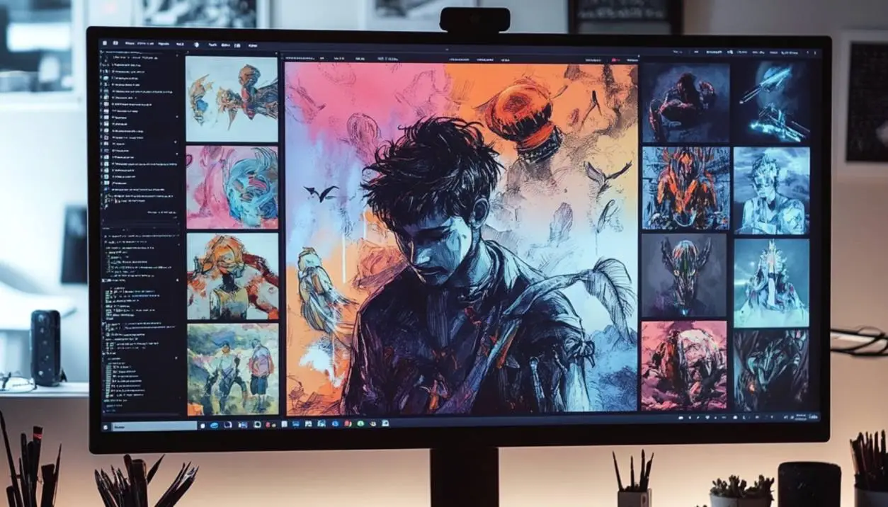 Bild zeigt einen Monitor mit Deviantart Plattform